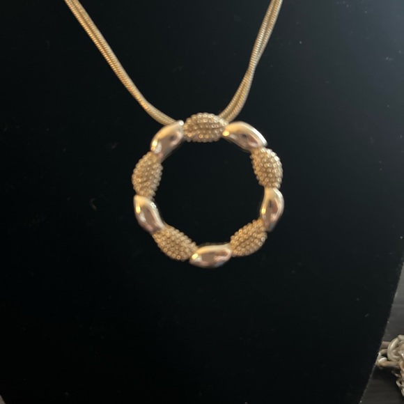 💜3 for $15 Napier silver necklace with a circle pendant. - Picture 2 of 2